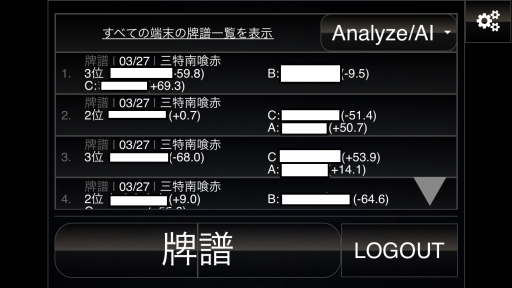 天鳳　牌譜検討