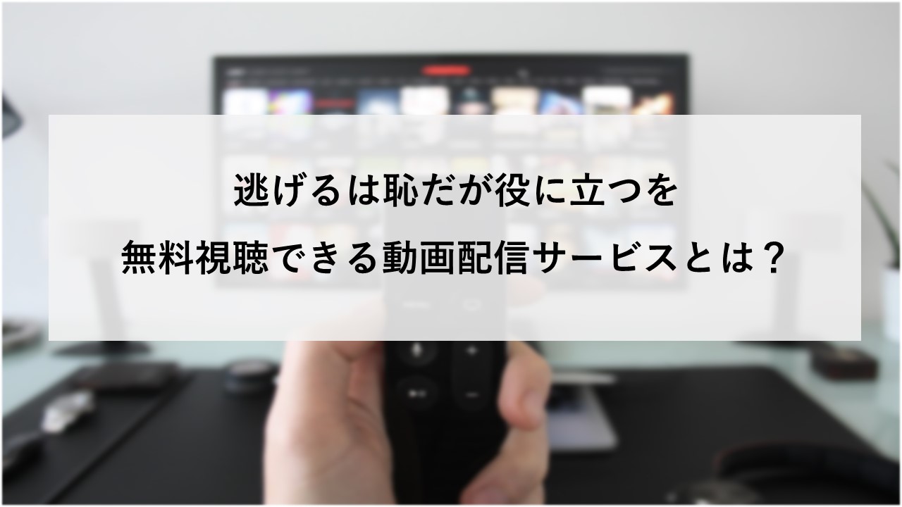 逃げるは恥だが役に立つを無料視聴できる動画配信サービスとは？